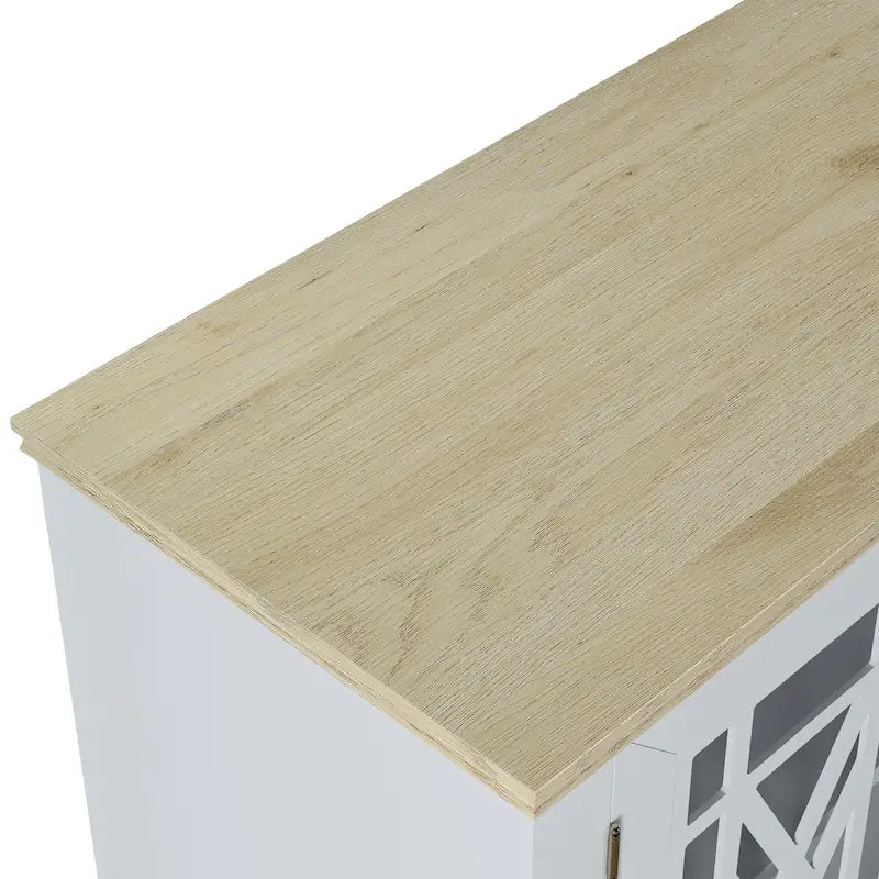 Buffet/meuble d'appoint de cuisine en bois de style vintage - Largeur : 63 pouces