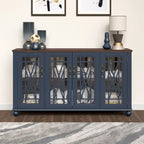 Buffet/meuble d'appoint de cuisine en bois de style vintage - Largeur : 63 pouces