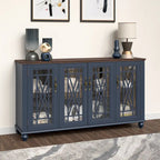 Buffet/meuble d'appoint de cuisine en bois de style vintage - Largeur : 63 pouces