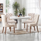 Ensemble de 4 chaises de salle à manger, chaises de cuisine de luxe en velours rembourré, avec dossier rembourré et pieds en bois massif.