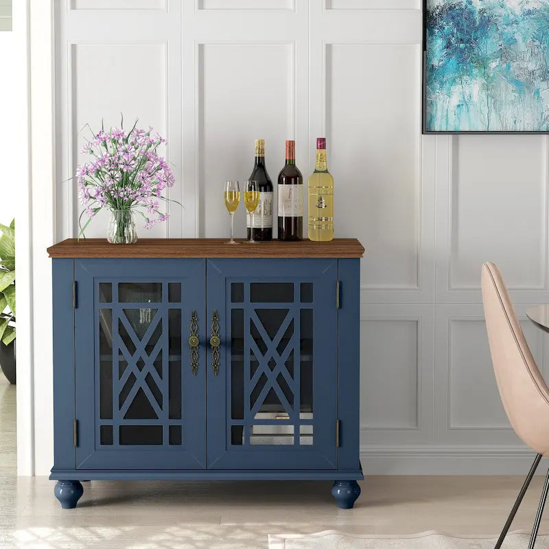 Buffet/meuble d'appoint de cuisine style vintage de 38 pouces