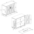 Buffet/meuble d'appoint de cuisine style vintage de 38 pouces
