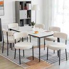Ensemble de 2/4/6 chaises de salle à manger XINMICS, chaises de cuisine/salle à manger rembourrées en bouclette de style moderne du milieu du siècle