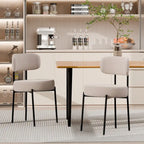 Ensemble de 2/4/6 chaises de salle à manger XINMICS, chaises de cuisine/salle à manger rembourrées en bouclette de style moderne du milieu du siècle