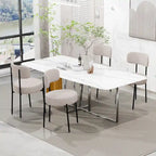 Ensemble de 2/4/6 chaises de salle à manger XINMICS, chaises de cuisine/salle à manger rembourrées en bouclette de style moderne du milieu du siècle