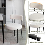 Ensemble de 2/4/6 chaises de salle à manger XINMICS, chaises de cuisine/salle à manger rembourrées en bouclette de style moderne du milieu du siècle