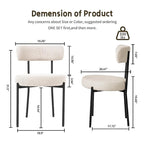 Ensemble de 2/4/6 chaises de salle à manger XINMICS, chaises de cuisine/salle à manger rembourrées en bouclette de style moderne du milieu du siècle