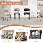 Ensemble de 2/4/6 chaises de salle à manger XINMICS, chaises de cuisine/salle à manger rembourrées en bouclette de style moderne du milieu du siècle