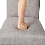 Ensemble de 2 chaises de salle à manger Glitzhome 38H à dossier haut, en tissu lin clouté, avec repose-pieds