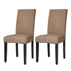 Ensemble de 2 chaises de salle à manger Glitzhome 38H à dossier haut, en tissu lin clouté, avec repose-pieds