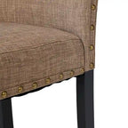 Ensemble de 2 chaises de salle à manger Glitzhome 38H à dossier haut, en tissu lin clouté, avec repose-pieds