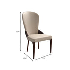 Chaise de salle à manger en bois massif revêtue de cuir Havana, design bicolore