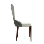 Chaise de salle à manger en bois massif revêtue de cuir Havana, design bicolore
