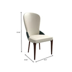 Chaise de salle à manger en bois massif revêtue de cuir Havana, design bicolore