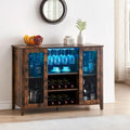 Meuble bar à vin avec éclairage LED - 15,7 cm (P) x 47,2 cm (L) x 34,61 cm (H)
