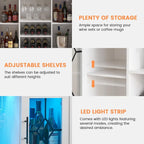 Meuble bar à vin avec éclairage LED - 15,7 cm (P) x 47,2 cm (L) x 34,61 cm (H)