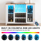 Meuble bar à vin avec éclairage LED - 15,7 cm (P) x 47,2 cm (L) x 34,61 cm (H)