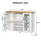 Meuble bar à vin avec éclairage LED - 15,7 cm (P) x 47,2 cm (L) x 34,61 cm (H)