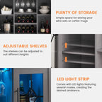 Meuble bar à vin avec éclairage LED - 15,7 cm (P) x 47,2 cm (L) x 34,61 cm (H)