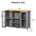 Meuble bar à vin avec éclairage LED - 15,7 cm (P) x 47,2 cm (L) x 34,61 cm (H)