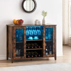 Meuble bar à vin avec éclairage LED - 15,7 cm (P) x 47,2 cm (L) x 34,61 cm (H)