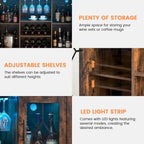 Meuble bar à vin avec éclairage LED - 15,7 cm (P) x 47,2 cm (L) x 34,61 cm (H)