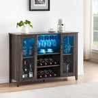 Meuble bar à vin avec éclairage LED - 15,7 cm (P) x 47,2 cm (L) x 34,61 cm (H)