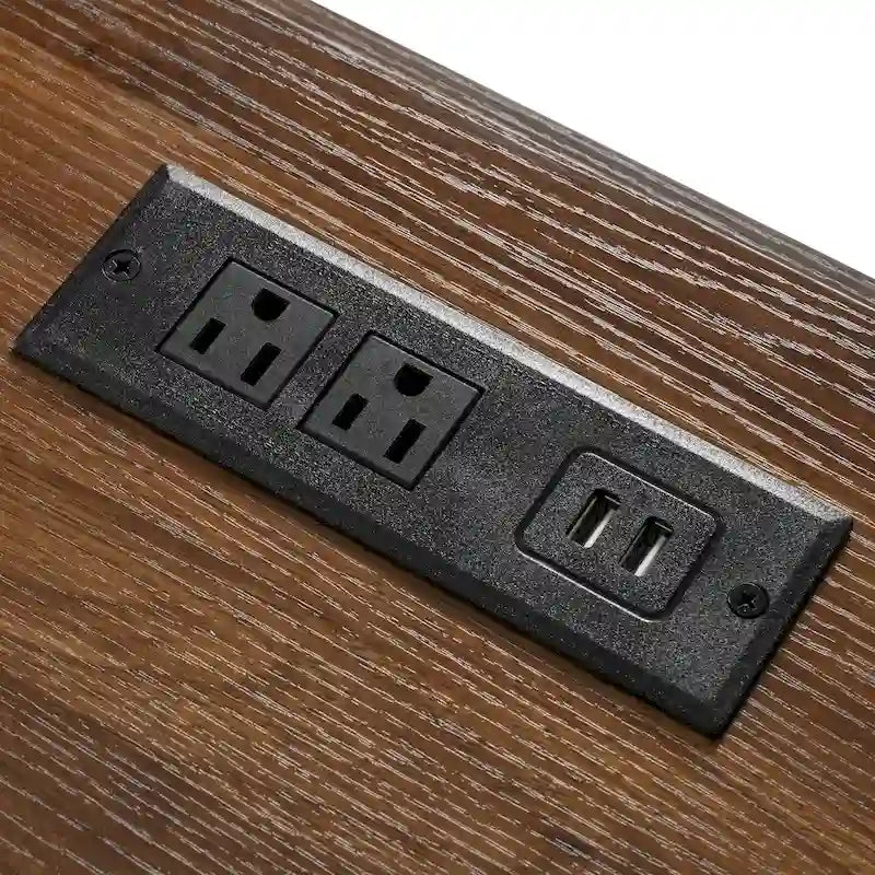 Îlot de cuisine de style campagnard de 53,5 po avec prise électrique