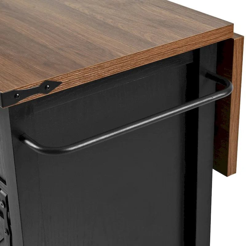 Îlot de cuisine de style campagnard de 53,5 po avec prise électrique