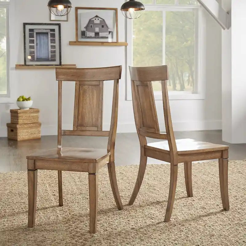 Chaises de salle à manger Eleanor à dossier à panneaux en bois (lot de 2) par iNSPIRE Q Classic