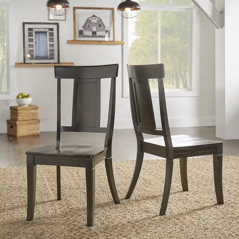 Chaises de salle à manger Eleanor à dossier à panneaux en bois (lot de 2) par iNSPIRE Q Classic