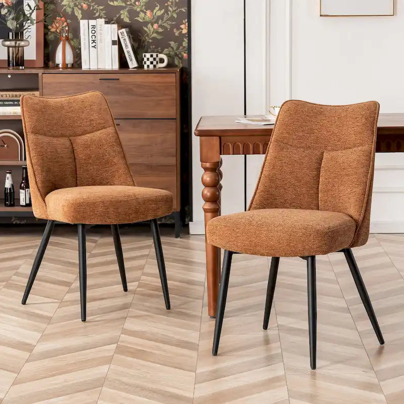 Ensemble de 2 chaises de cuisine et de salle à manger modernes en tissu rembourré