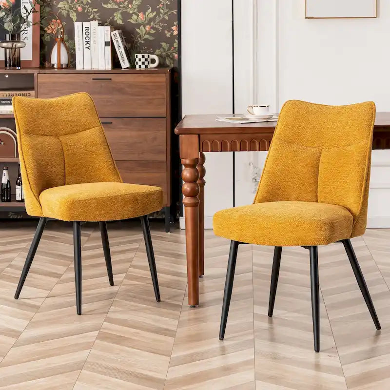 Ensemble de 2 chaises de cuisine et de salle à manger modernes en tissu rembourré