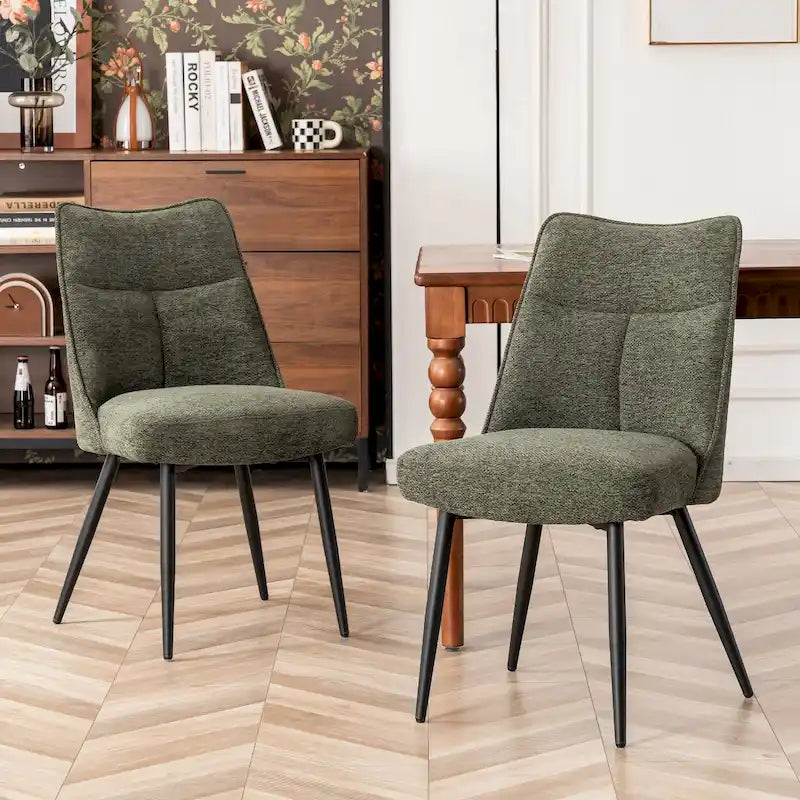 Ensemble de 2 chaises de cuisine et de salle à manger modernes en tissu rembourré