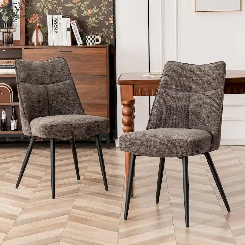 Ensemble de 2 chaises de cuisine et de salle à manger modernes en tissu rembourré