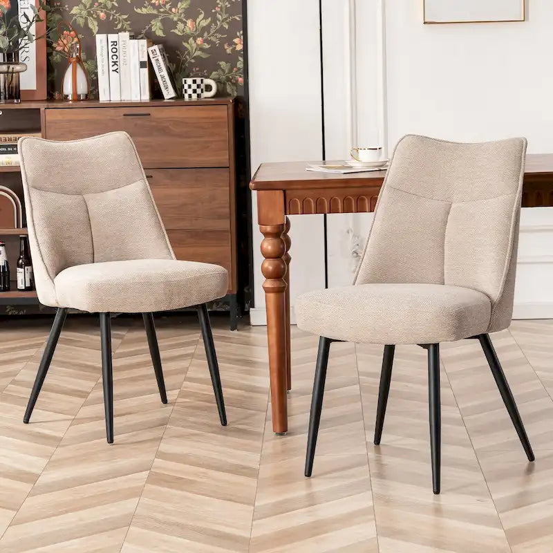 Ensemble de 2 chaises de cuisine et de salle à manger modernes en tissu rembourré
