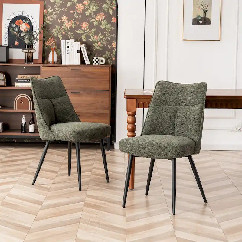 Ensemble de 2 chaises de cuisine et de salle à manger modernes en tissu rembourré