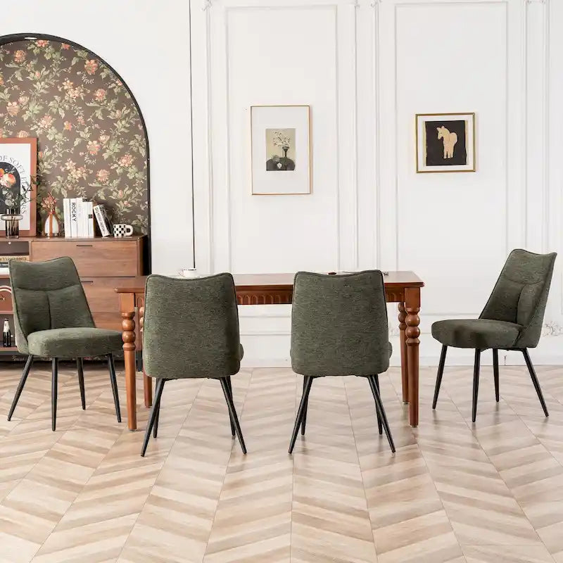Ensemble de 2 chaises de cuisine et de salle à manger modernes en tissu rembourré