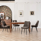 Ensemble de 2 chaises de cuisine et de salle à manger modernes en tissu rembourré