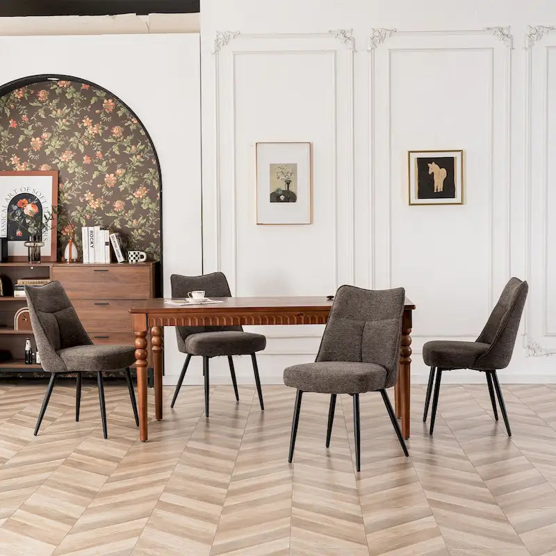 Ensemble de 2 chaises de cuisine et de salle à manger modernes en tissu rembourré