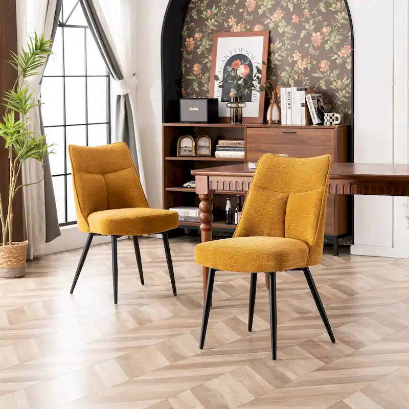 Ensemble de 2 chaises de cuisine et de salle à manger modernes en tissu rembourré