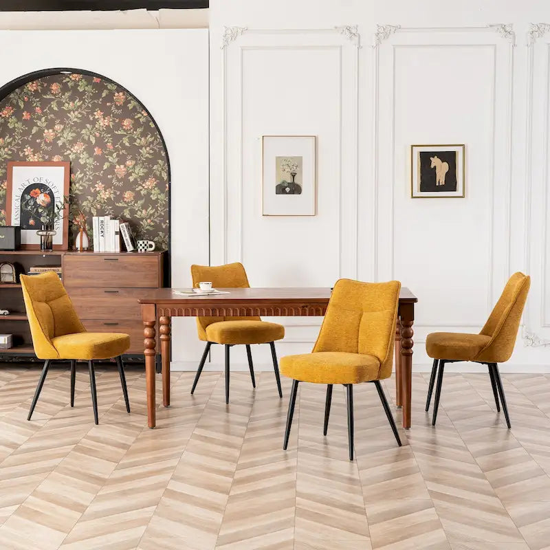 Ensemble de 2 chaises de cuisine et de salle à manger modernes en tissu rembourré