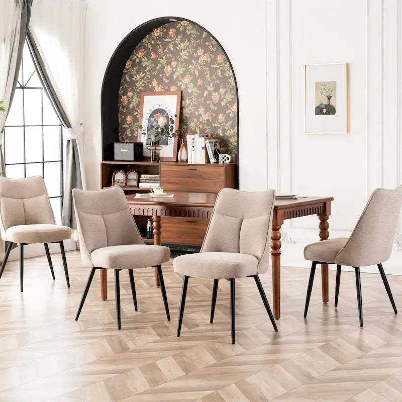 Ensemble de 2 chaises de cuisine et de salle à manger modernes en tissu rembourré