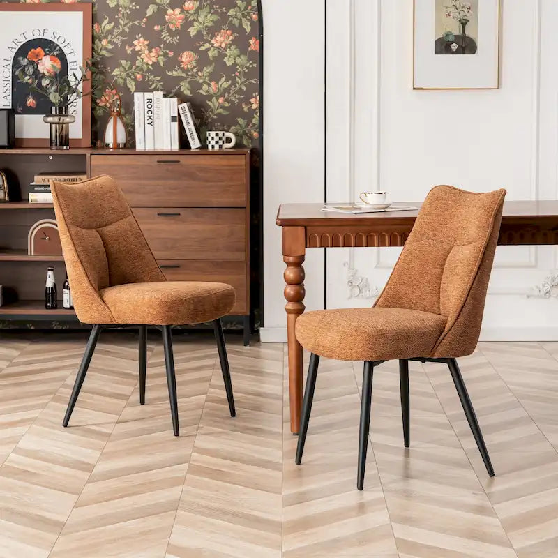 Ensemble de 2 chaises de cuisine et de salle à manger modernes en tissu rembourré