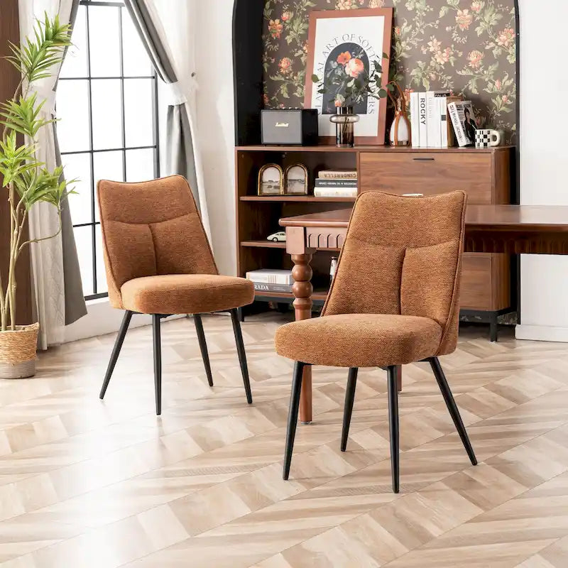 Ensemble de 2 chaises de cuisine et de salle à manger modernes en tissu rembourré
