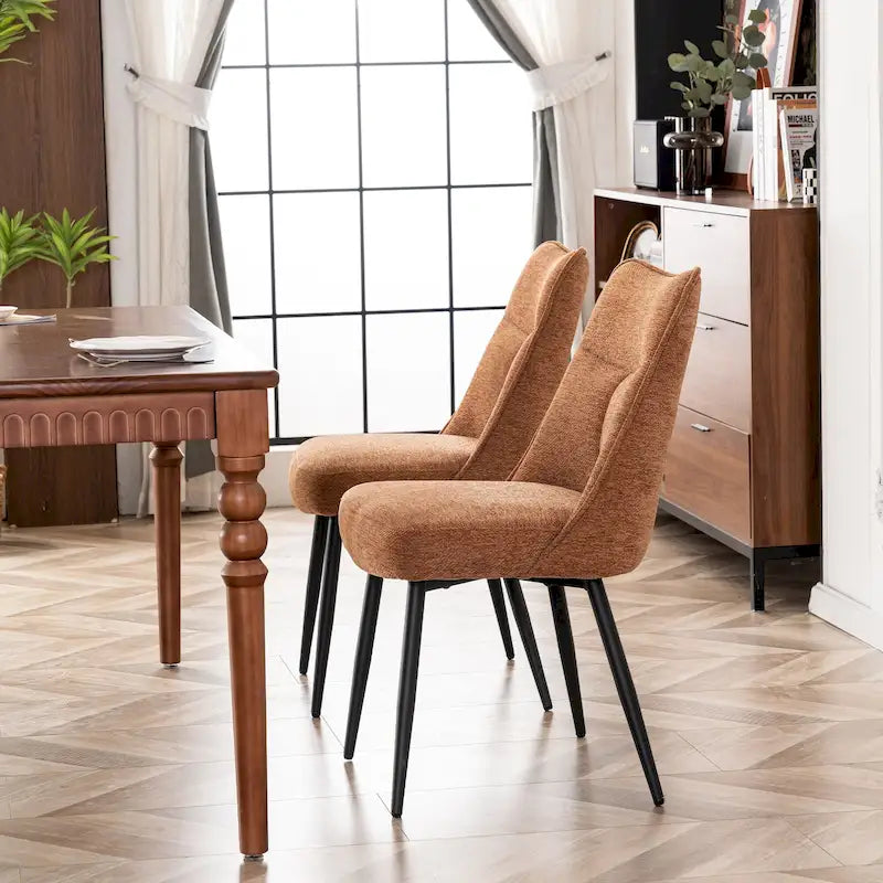 Ensemble de 2 chaises de cuisine et de salle à manger modernes en tissu rembourré