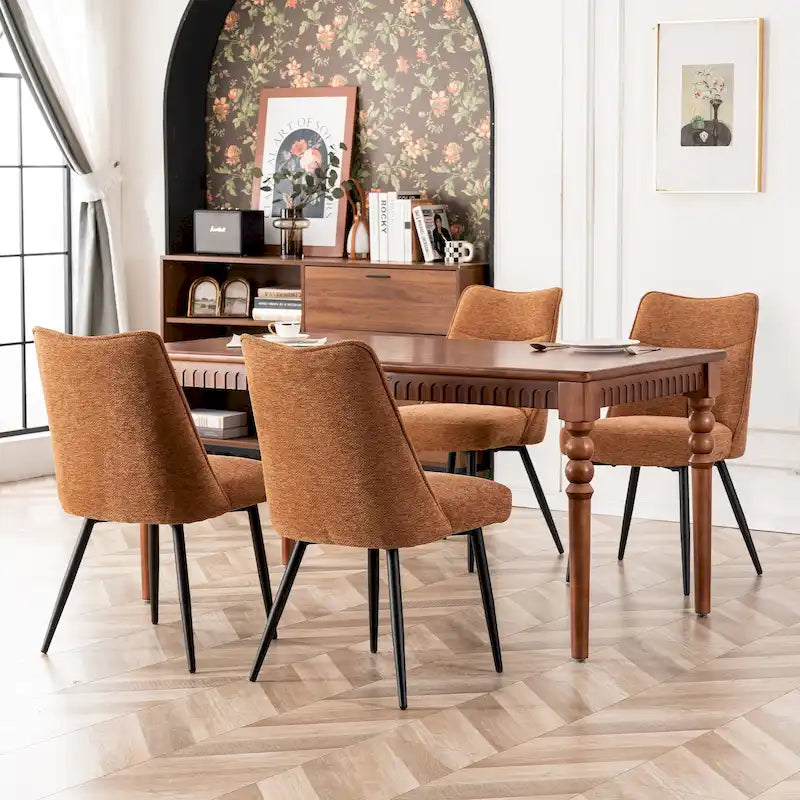 Ensemble de 2 chaises de cuisine et de salle à manger modernes en tissu rembourré