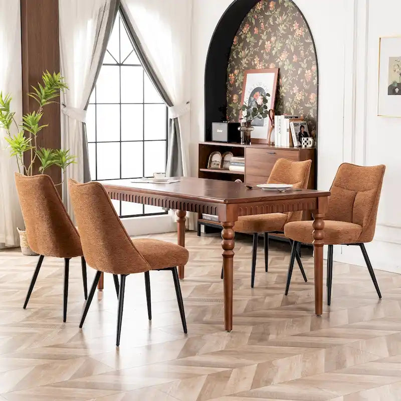 Ensemble de 2 chaises de cuisine et de salle à manger modernes en tissu rembourré