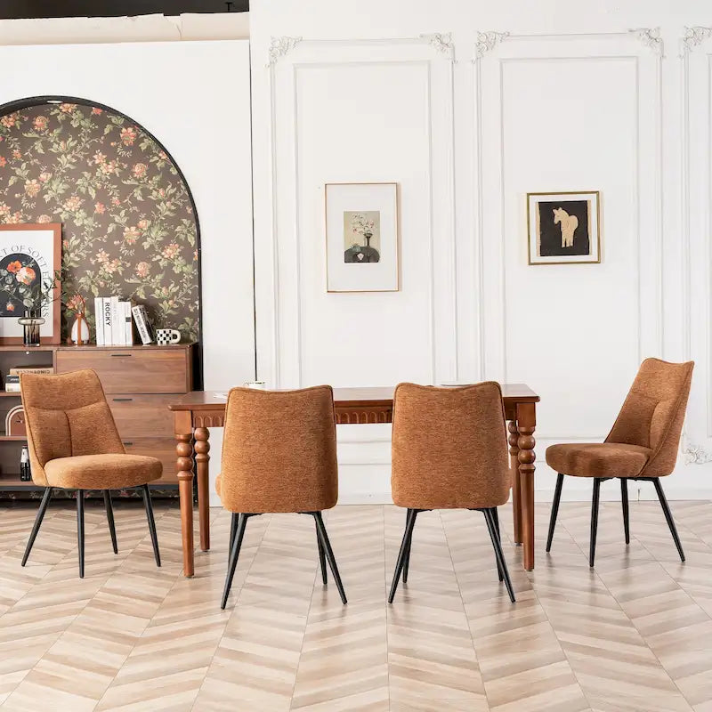Ensemble de 2 chaises de cuisine et de salle à manger modernes en tissu rembourré