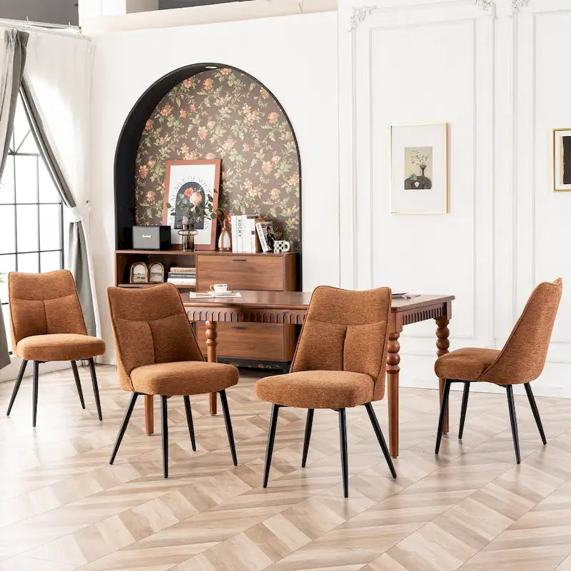 Ensemble de 2 chaises de cuisine et de salle à manger modernes en tissu rembourré